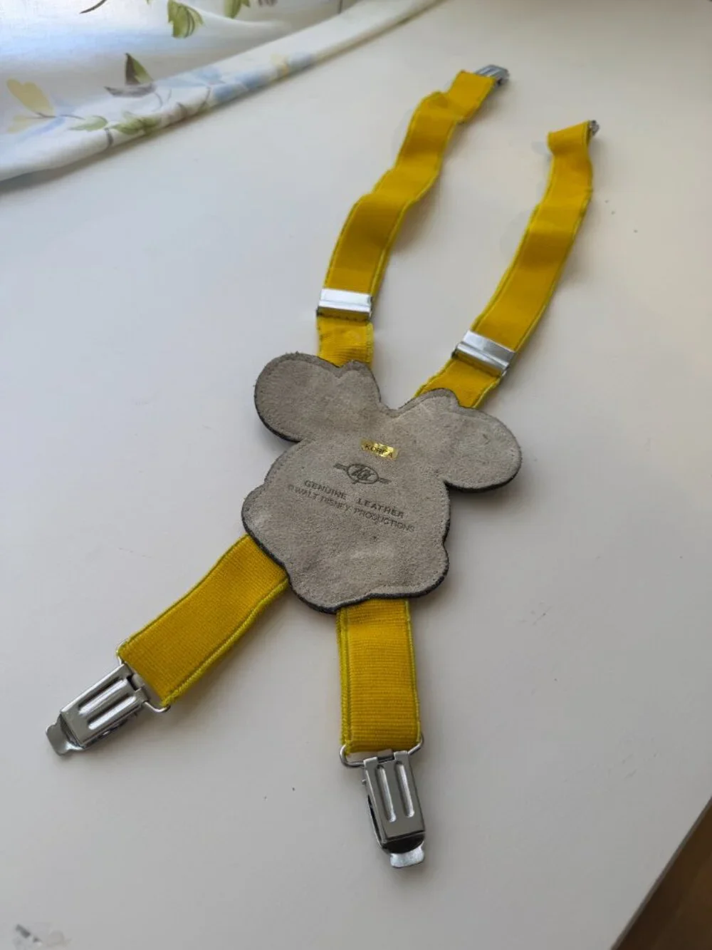 Vintage Disney Genuine Leather Character Face Minnie Mouse Suspenders